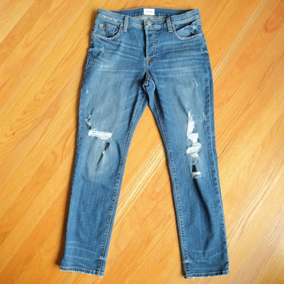 Hudson Riley Crop Relaxed Straight Jeans, Size 27 - Picture 2 of 8